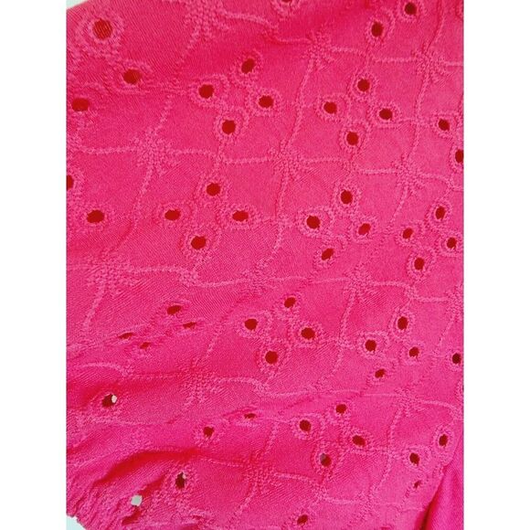 Torrid Super Soft Knits 2 Women's Blouse Red Eyelet‎ Short Sleeve Scoop Neck 2X - Picture 4 of 5